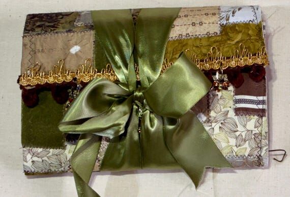 Green Brown Gold Botanical Fall Journal Handm...