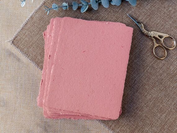 Candy Pink Handmade Recycled Paper | 5 per or...