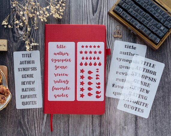 Reading/Book Review Journal Stencil | Bujo Jo...