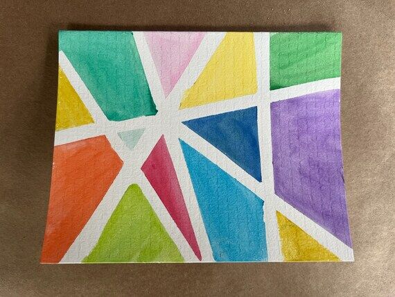 Handmade Cards set of Six Stained Glass water...
