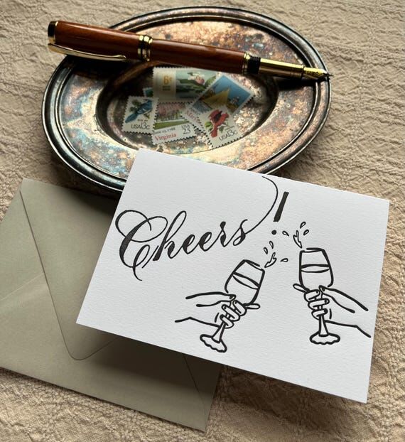 Cheers! - Hand Calligraphy Letterpress Greeti...