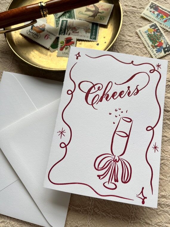 Cheers - Letterpress and Calligraphy Greeting...