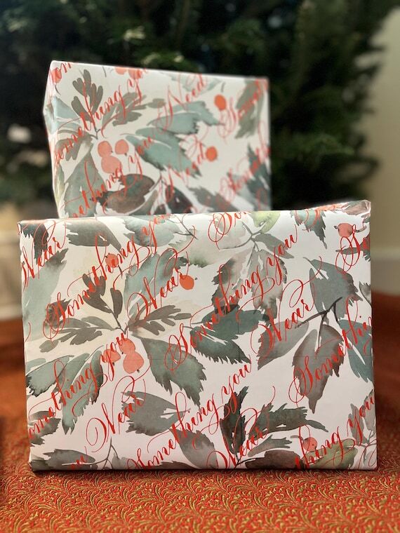 Calligraphy and Watercolor Holiday Gift Wrap ...