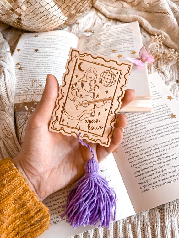 Eras Tour Post Stamp Bookmark - Wooden Handma...