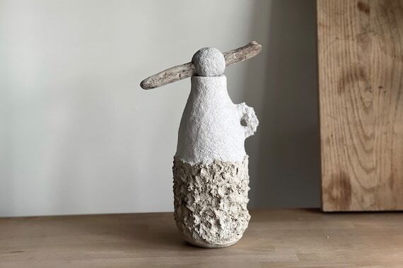 Handmade Paper Mache Vase: Sustainable Minima...