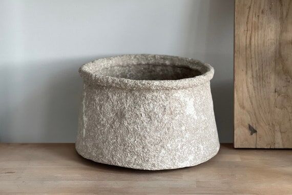 Handmade Paper Mache Vase: Modern Minimalist ...