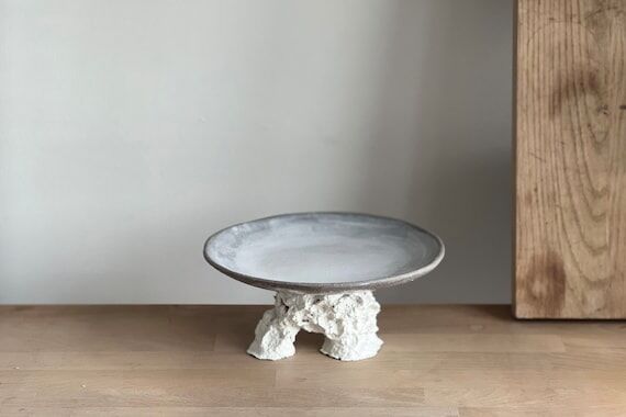 Handmade Ceramic Footed Bowl: Recycled Paper ...
