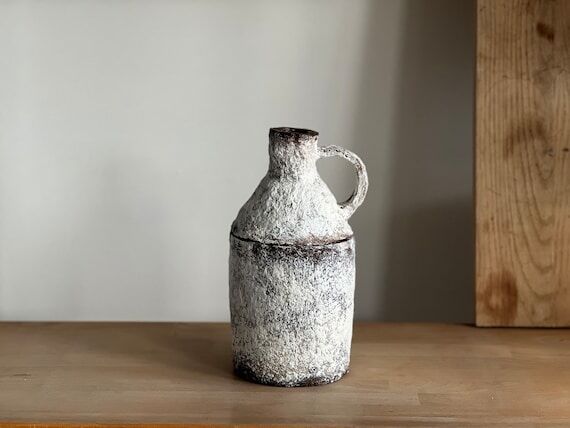 Handmade Paper Mache Bottle Vase: Minimalist ...