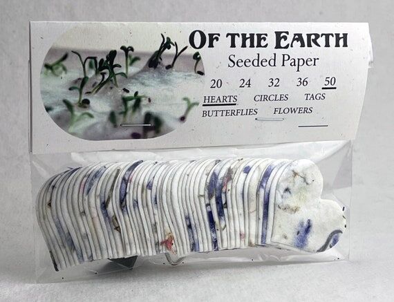 Seed Paper Hearts - 1.75" (No Social Media) 1.5" - ...