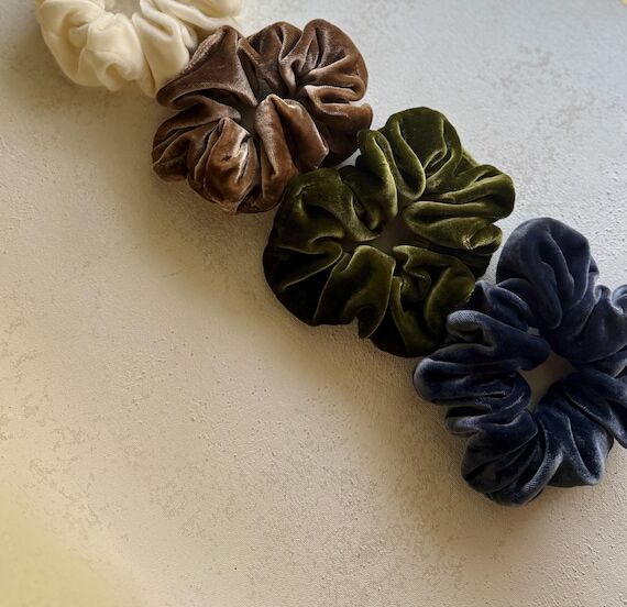 NEW SILK VELVET Scrunchies - Hand-Dyed (Mediu...