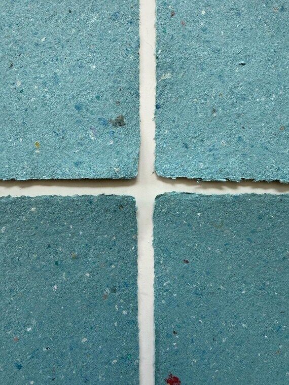 Turquoise handmade recycled paper (sets of 3)...