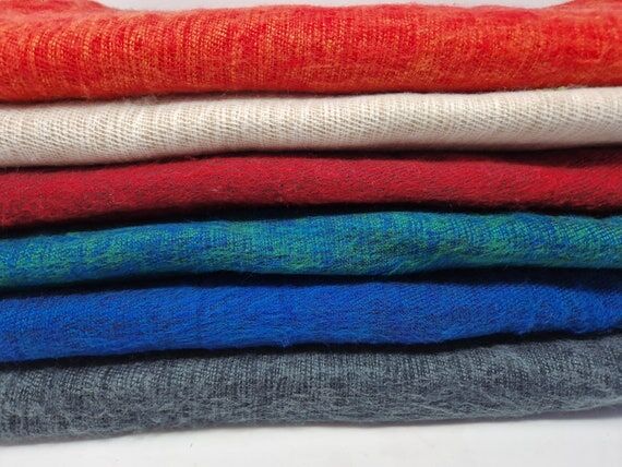Handmade Yak Wool Shawl: Oversized Warm Blank...