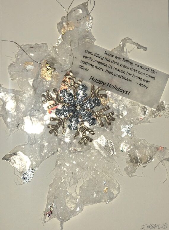 White Snowflake ornament with die cut glitter...