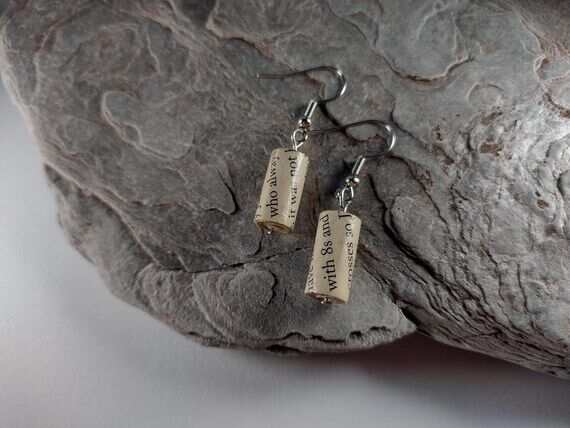 Paper dangle earrings, hook or clip-on...