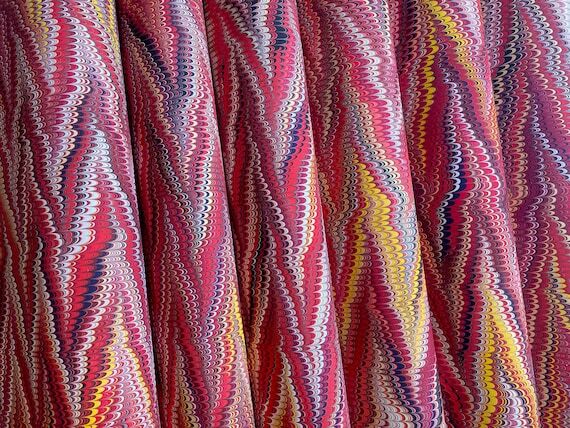 Pink Ruby Marbled Paper XL - Handmade for Boo...
