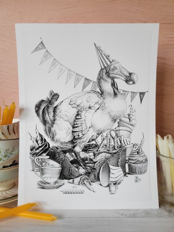 Dodo Bird Birthday Party Art Print: Funny Bel...