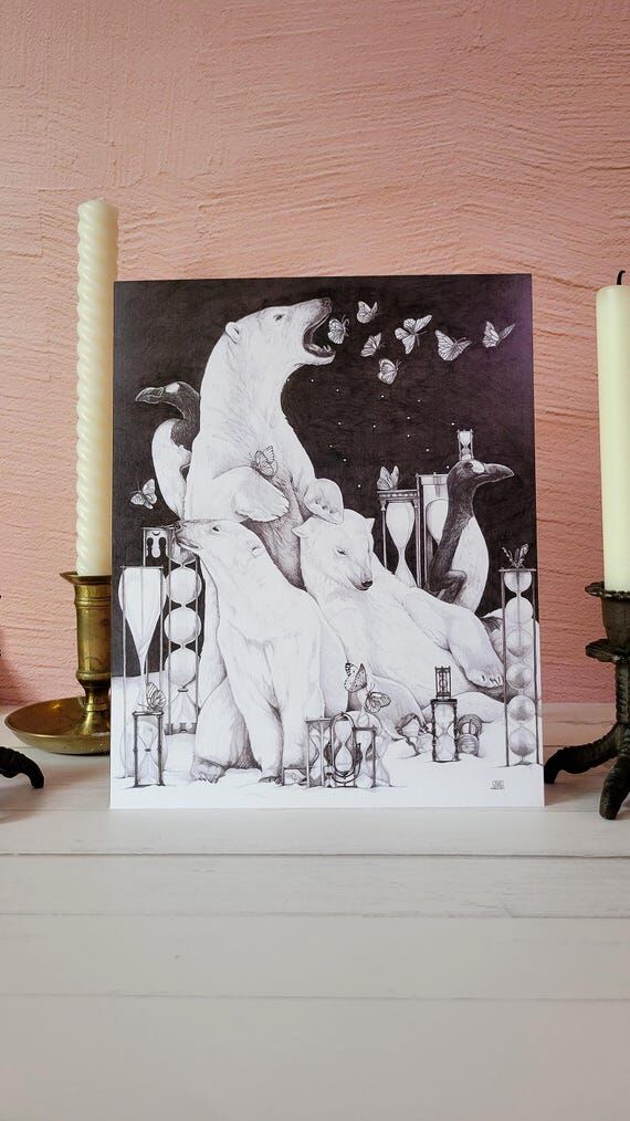 Polar Bear Illustration Print (8x10): Fantasy...