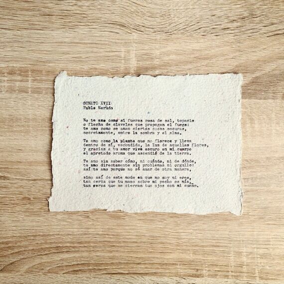 Handmade Paper, Custom Typewritten Note / Let...