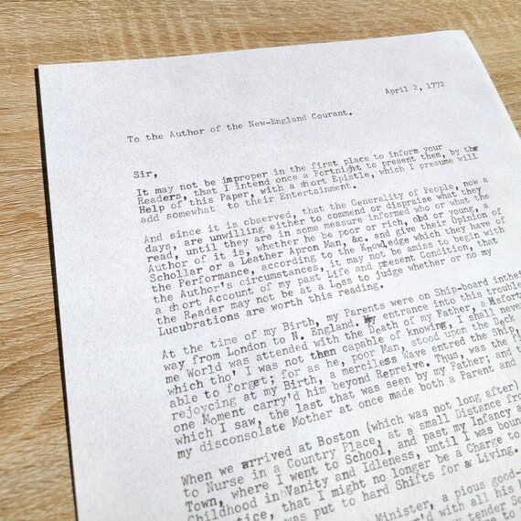 White Granite Paper, Custom Typewritten Note ...