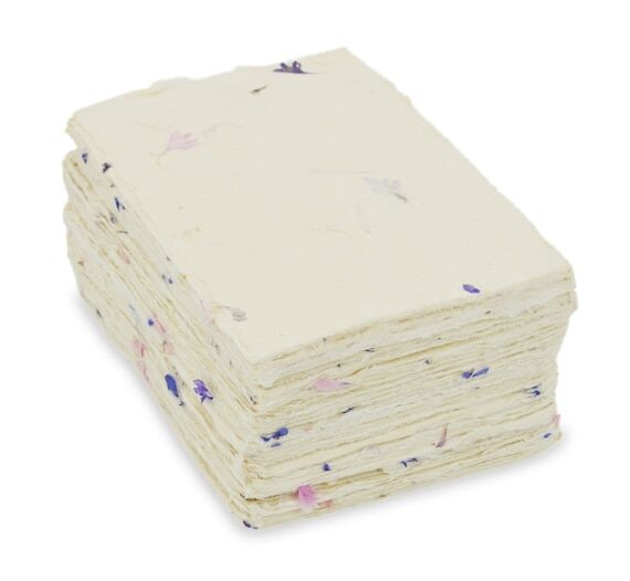 Handmade Lokta Paper: Cornflower Petals, Deck...