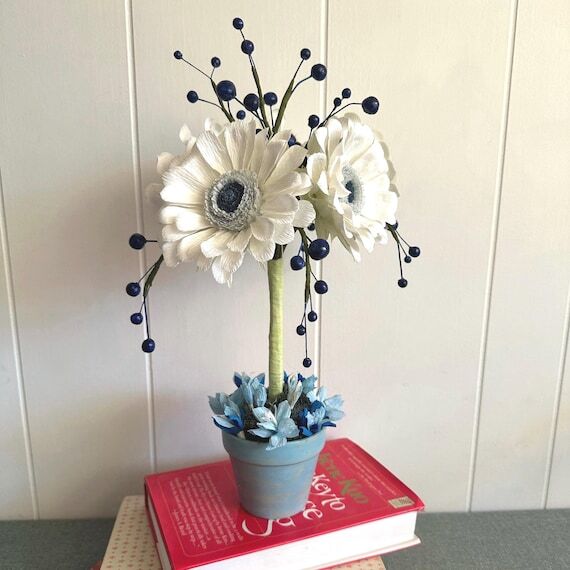 Handmade Paper Topiary Tree • SUNFLOWER BER...
