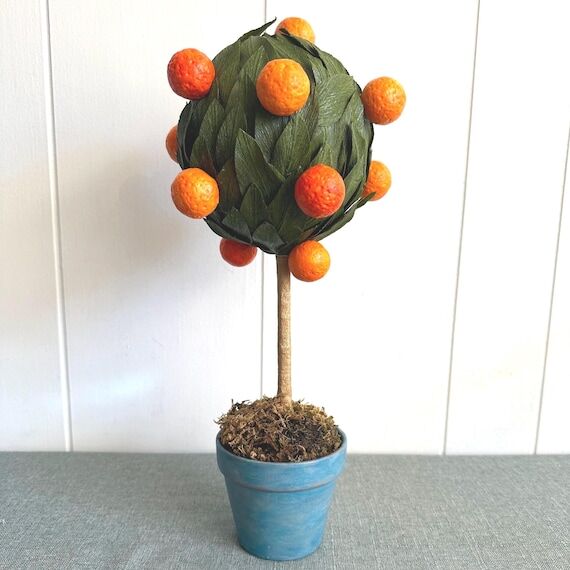 Handmade Paper Orange Tree Topiary • Crepe ...