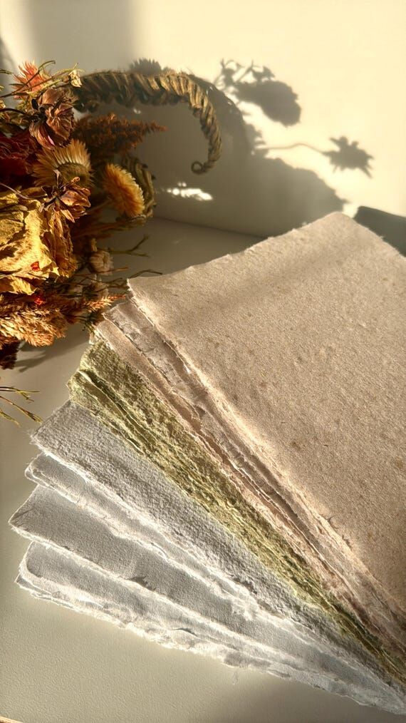 Blank Sheets of Handmade Recycled Paper...