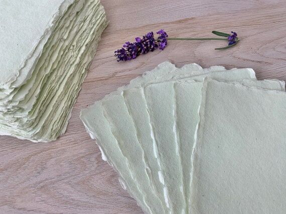 4.25x6" SAGE GREEN 150gsm Handmade Deckl...
