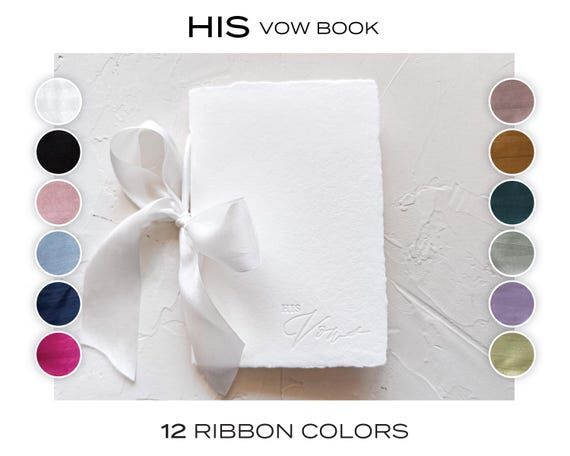 HIS Wedding Vow Book • Letterpress on Whit...