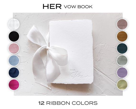 HER Wedding Vow Book • Letterpress on White...
