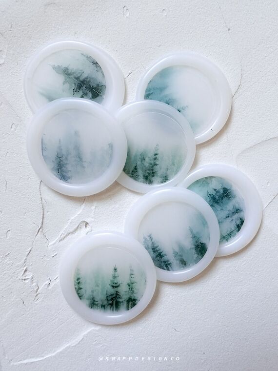 Misty Pine Watercolor Wax Seals: Translucent ...