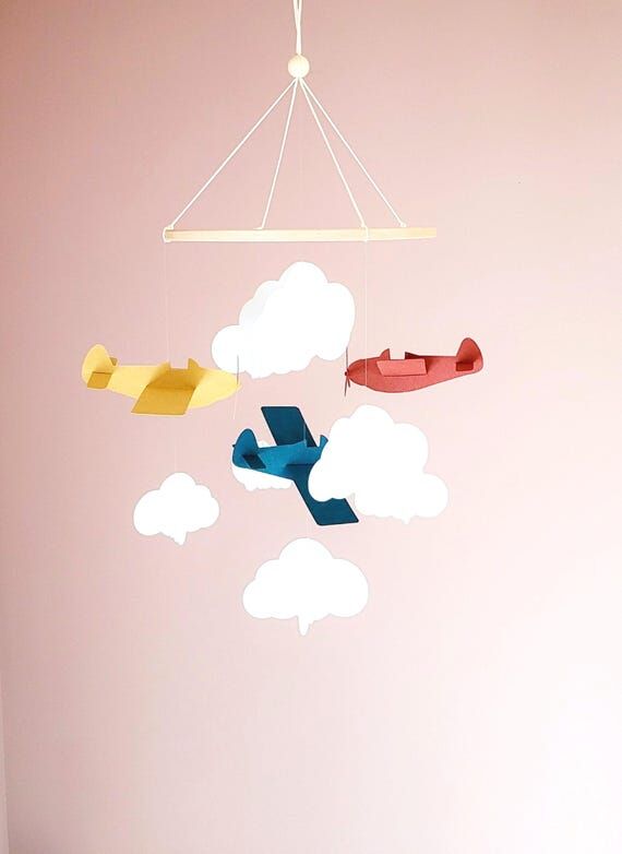 Custom decor - Baby mobile 3D Airplane decor...