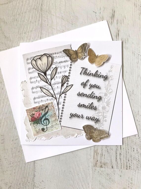 Thinking of You Card: Music Theme Collage But...