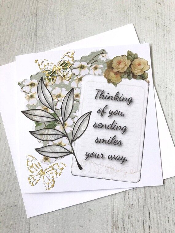 Floral Thinking of You Card: Collage Friendsh...