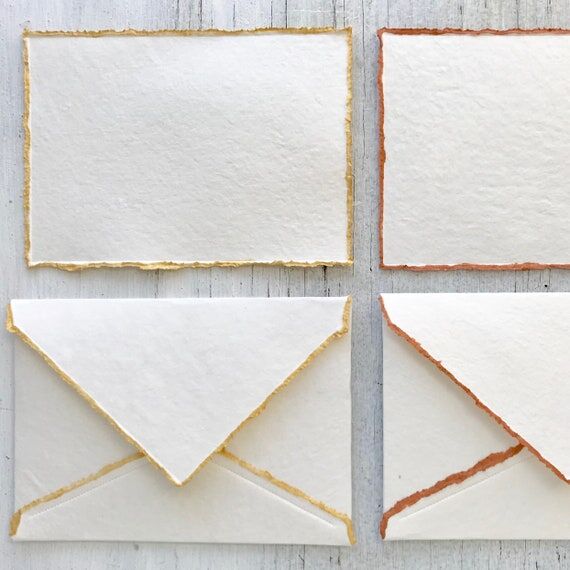 Gold Edge Handmade Paper Stationery: Rose Gol...
