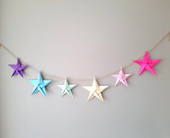 Origami Star Garland, Christmas Nordic Nurser...