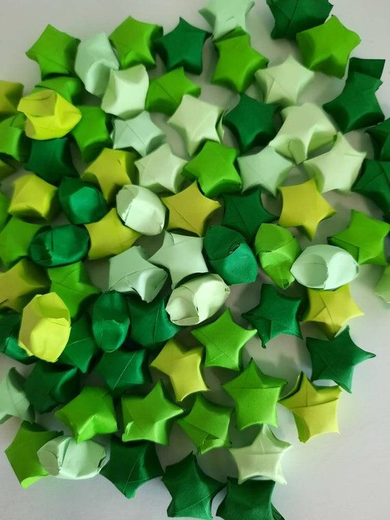 Green Origami Lucky Stars - Home Decor, Birth...