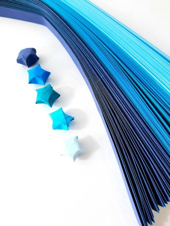 Blue Origami Star Paper Strips | DIY Craft, 2...
