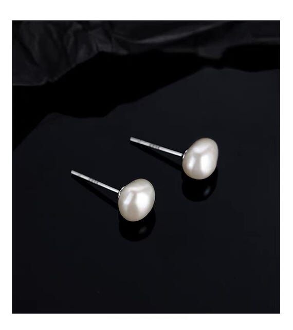 Freshwater Pearl Stud Earrings , Sterling sil...