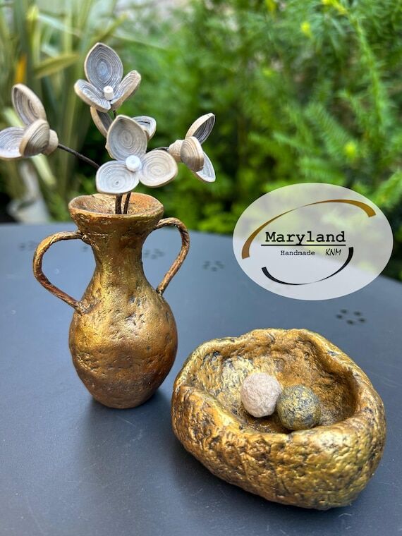 Decorative Vintage Small paper mache Vases,Je...