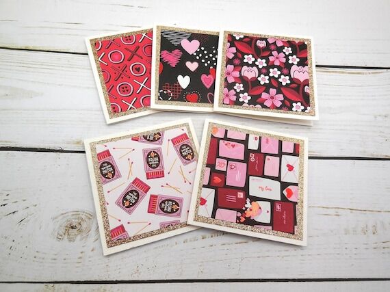 10 Mini Love Note Cards | Handmade 3x3 Thank ...