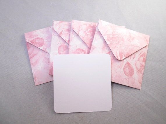 Mini Rose Envelopes with Gold Heart Seal: Tha...