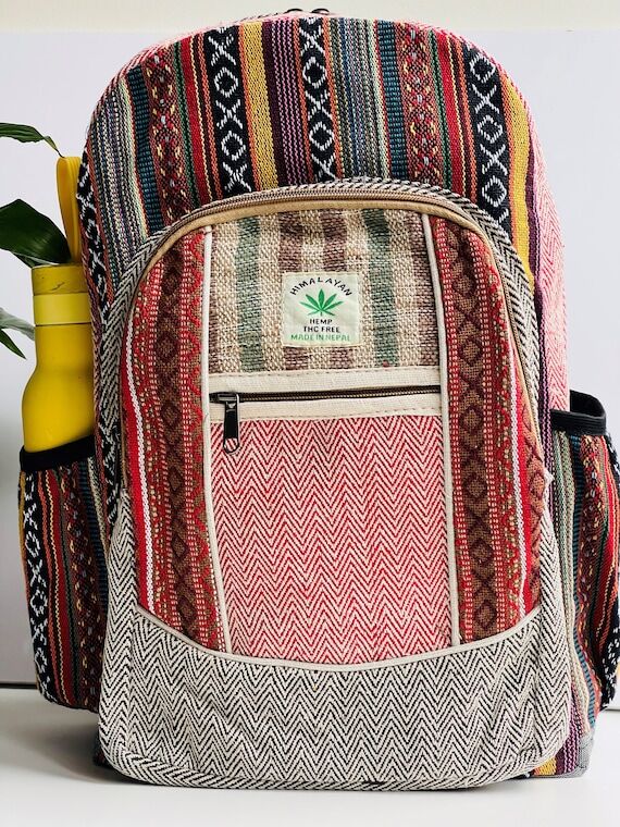 LARGE Himalayan Hemp Backpack with LAPTOP POC...