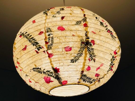 Handmade Paper lamp shades / Lokta Bougainvil...