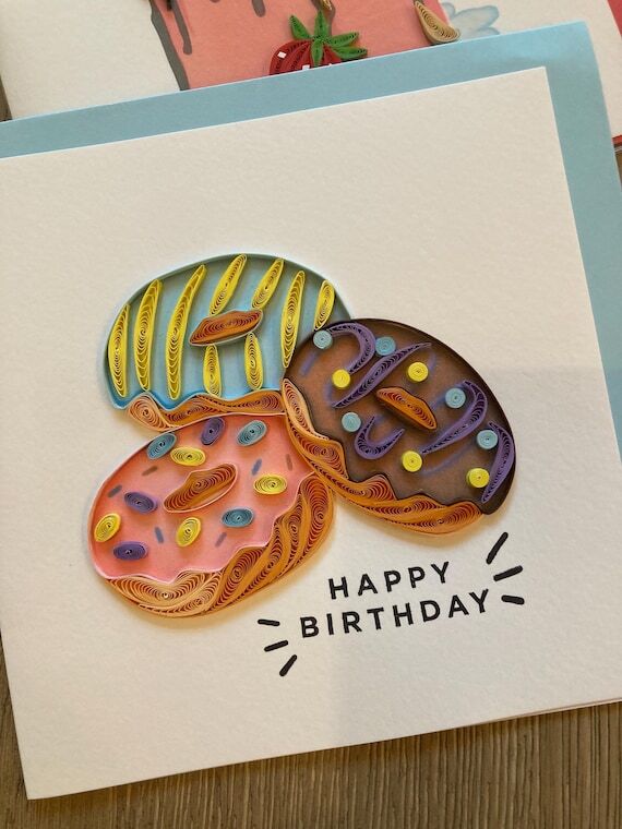 Birthday Donuts Quilling cards | handmade pa...