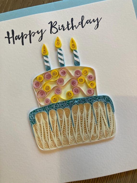 Birthday Cake Quilling cards | handmade pape...