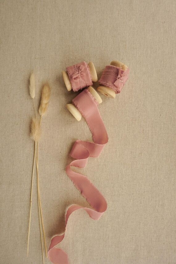 Rose Silk Ribbon | Hand Dyed Silk Ribbon | 5 ...
