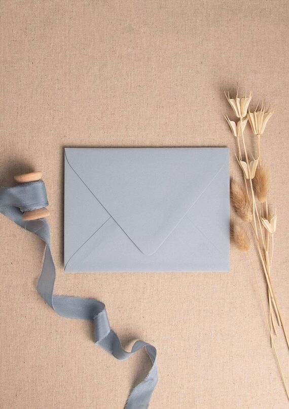 Luxury Dusky Blue Envelopes | Deep Flap 5x7,...