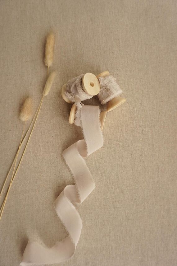 Soft Mauve Silk Ribbon | Hand Dyed Silk Ribbo...