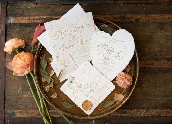 Hope Letterpress Wedding Invitation Sample - ...